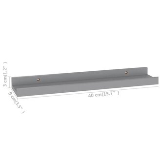 Wandschappen 4 st 40x9x3 cm grijs 9