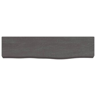 Wandschap 40x10x4 cm behandeld massief eikenhout donkerbruin 4