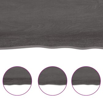 Wandschap 40x10x4 cm behandeld massief eikenhout donkerbruin 5