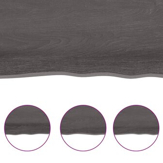 Wandschap 40x10x6 cm behandeld massief eikenhout donkerbruin 5