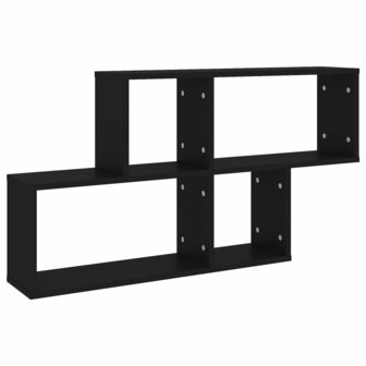 Wandschap 100x18x53 cm bewerkt hout zwart 2