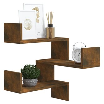 Hoekwandschap 40x40x50 cm bewerkt hout gerookt eikenkleurig 6