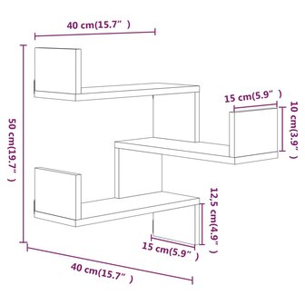 Hoekwandschap 40x40x50 cm bewerkt hout gerookt eikenkleurig 8