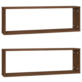 Wandschappen kubus 2 st 80x15x26,5 cm bewerkt hout bruineiken 2