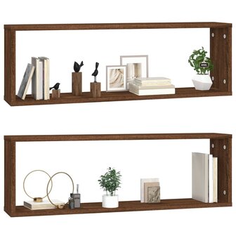 Wandschappen kubus 2 st 80x15x26,5 cm bewerkt hout bruineiken 4