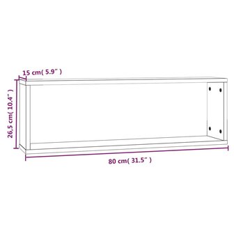 Wandschappen kubus 2 st 80x15x26,5 cm bewerkt hout bruineiken 10