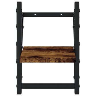 Wandschappen met stangen 2 st 20x25x30 cm gerookt eikenkleurig 5