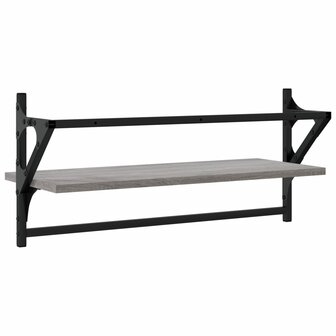 Wandschappen met stangen 2 st 65x25x30 cm grijs sonoma eiken 4