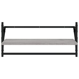 Wandschappen met stangen 2 st 65x25x30 cm grijs sonoma eiken 5