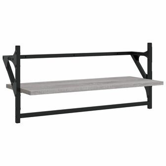 Wandschappen met stangen 2 st 65x25x30 cm grijs sonoma eiken 7