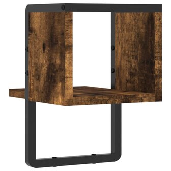 Wandschap met stang 20x25x30 cm gerookt eikenkleurig 6