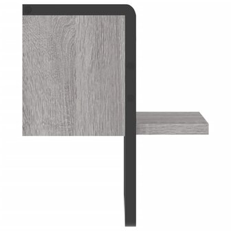 Wandschap met stang 20x25x30 cm grijs sonoma eikenkleurig 5