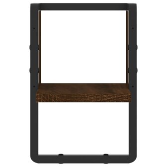 Wandschap met stang 20x25x30 cm bruin eikenkleur 4