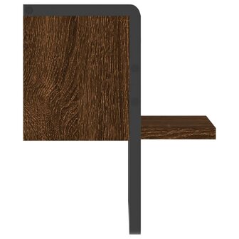 Wandschap met stang 20x25x30 cm bruin eikenkleur 5
