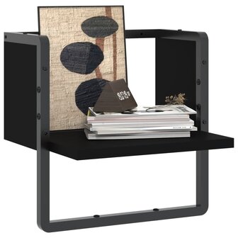 Wandschap met stang 30x25x30 cm zwart 3