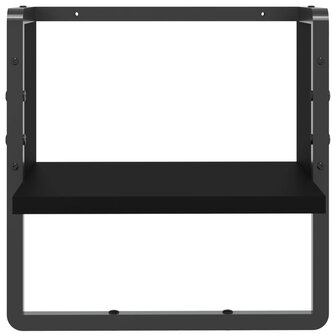 Wandschap met stang 30x25x30 cm zwart 4
