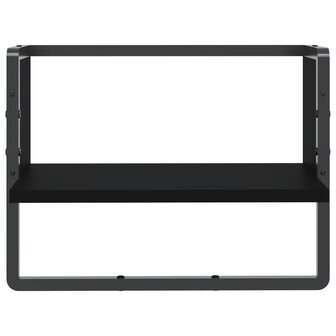 Wandschap met stang 40x25x30 cm zwart 4
