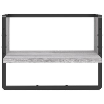 Wandschap met stang 40x25x30 cm grijs sonoma eikenkleurig 4
