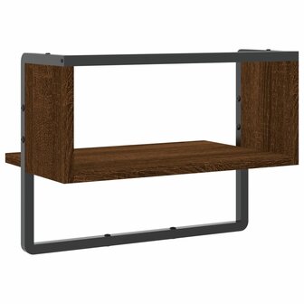 Wandschap met stang 40x25x30 cm bruin eikenkleur 6