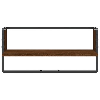Wandschap met stang 65x25x30 cm bruin eikenkleur 4