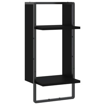 Wandschap met stang 30x25x65 cm zwart 2
