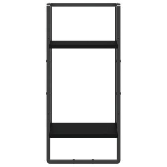 Wandschap met stang 30x25x65 cm zwart 4