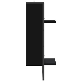 Wandschap met stang 30x25x65 cm zwart 5
