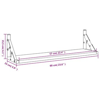 Wandschappen 2 st 60x15x15,5 cm zwart 10