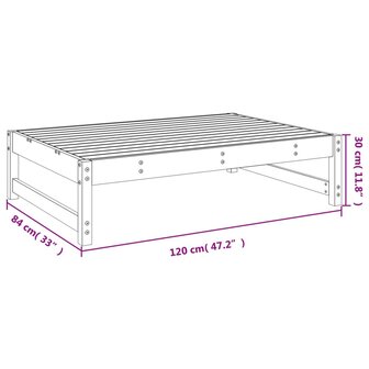 Tuinvoetenbank 120x80 cm massief grenenhout grijs 8
