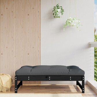 Tuinvoetenbank 120x80 cm massief grenenhout zwart 1