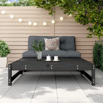 Tuinvoetenbank 120x80 cm massief grenenhout zwart 3