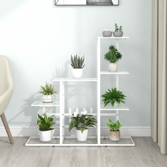 Bloemenstandaard 94,5x25x88 cm metaal wit 1