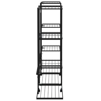 Bloemenstandaard met wielen 94,5x24,5x91,5 cm ijzer zwart 4