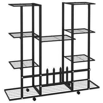 Bloemenstandaard met wielen 94,5x24,5x91,5 cm ijzer zwart 5