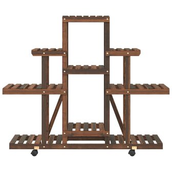 Plantenstandaard met wielen 110x25x101 cm massief vurenhout 5