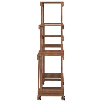 Plantenstandaard met wielen 110x25x101 cm massief vurenhout 6