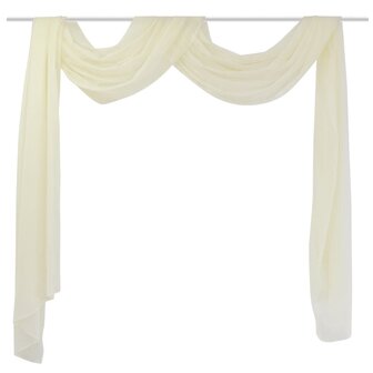Overgordijn doorschijnend voile 140 x 600 cm cr&egrave;me 1