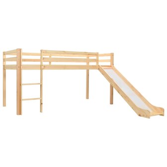 Kinderhoogslaper met glijbaan en ladder grenenhout 97x208 cm 1
