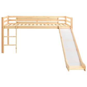 Kinderhoogslaper met glijbaan en ladder grenenhout 97x208 cm 2