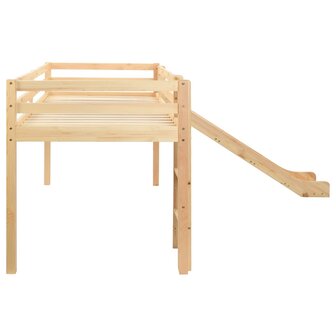 Kinderhoogslaper met glijbaan en ladder grenenhout 97x208 cm 3
