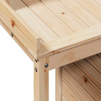 Oppottafel met schappen 82,5x50x109,5 cm massief grenenhout 8