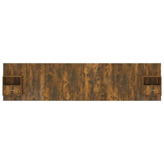 Hoofdbord met kastjes bewerkt hout gerookt eikenkleurig 3