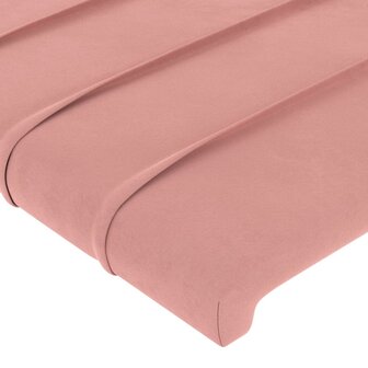 Hoofdborden 4 st 100x5x78/88 cm fluweel roze 4