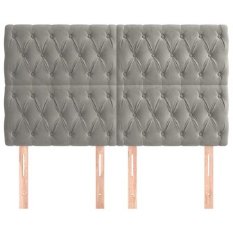 Hoofdborden 4 st 80x7x78/88 cm fluweel lichtgrijs 3