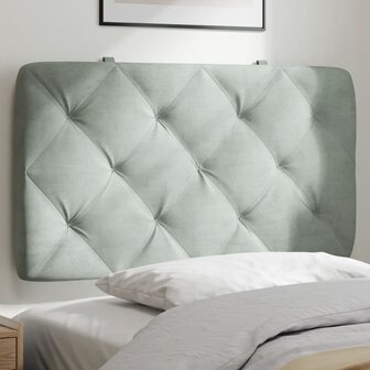 Hoofdbordkussen 90 cm velvet lichtgrijs 1