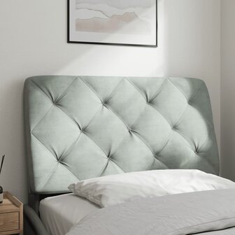 Hoofdbordkussen 90 cm velvet lichtgrijs 3