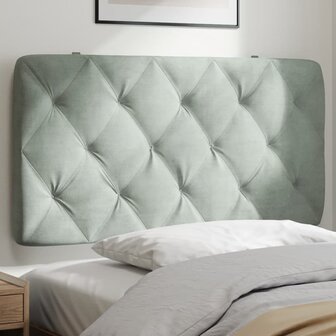 Hoofdbordkussen 100 cm velvet lichtgrijs 1
