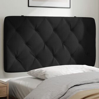 Hoofdbordkussen 100 cm fluweel zwart 1