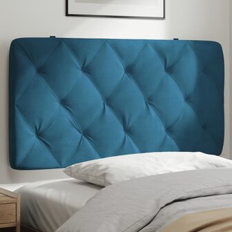 Hoofdbordkussen 100 cm fluweel blauw 1
