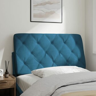 Hoofdbordkussen 100 cm fluweel blauw 3